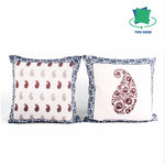 Load image into Gallery viewer, Both Side Block Print Spring Paisley Maroon Cushion Cover Set of 5