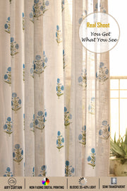 Linen Textured Sheer Curtains, Semi Transparent & Light Filtering Door Curtains with Tieback and Eyelets, Pack of 1