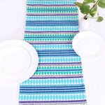 Load image into Gallery viewer, Aztec Blue Woven Fabric Table Runner with Tassel