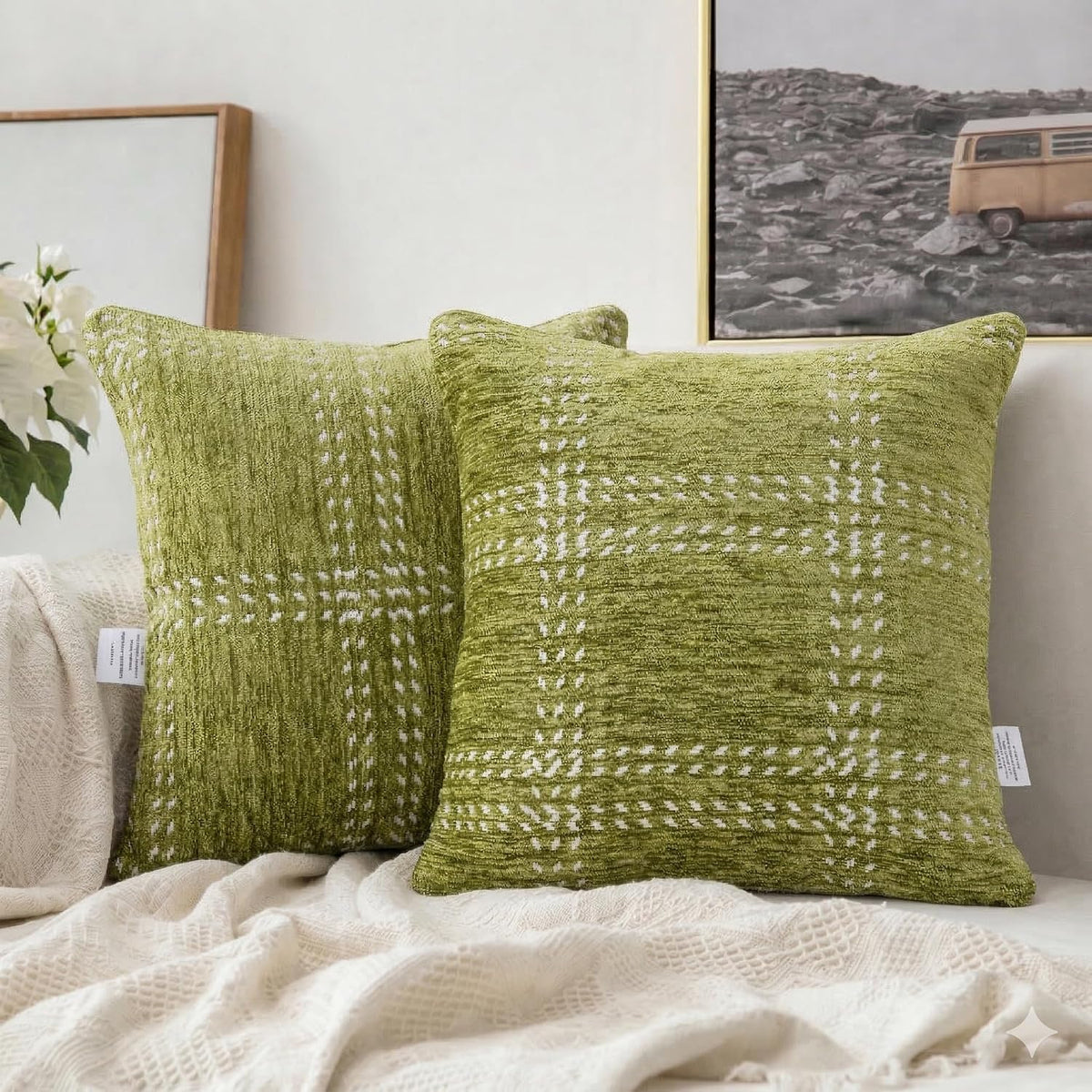 Set of 2 (16x16 inches),Green