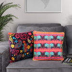 Load image into Gallery viewer, Paisley Elephant Both Sided Printed Velvet Cushion Cover with Piping (Set of 2)