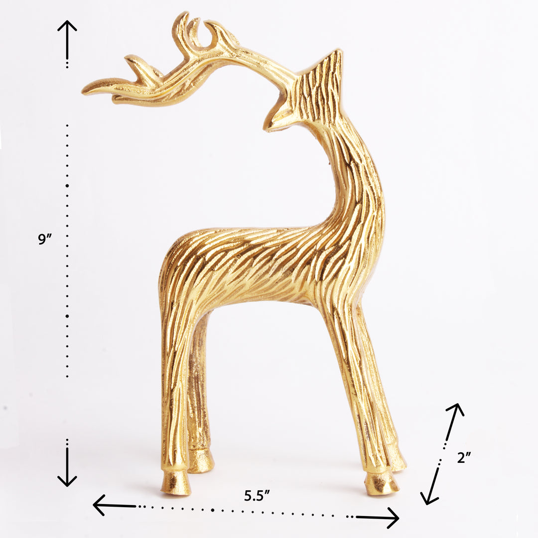 Metal Deer Antler Statue - Contemporary Wildlife Art Decor