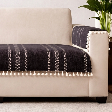 2 Seater Half (48x30 Inch),Black (Stripe)