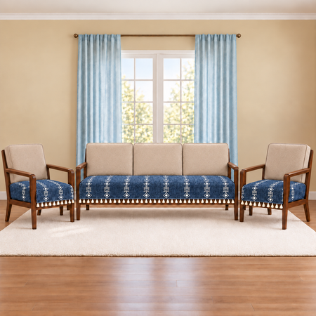 3+1+1 Sofa Cover,Blue Arrow