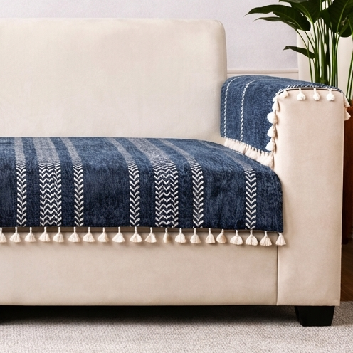 2 Seater Half (48x30 Inch),Blue (Stripe)