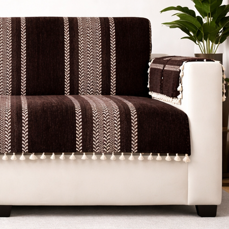 4 Seater Full (96x60 Inch),Brown (Stripe)