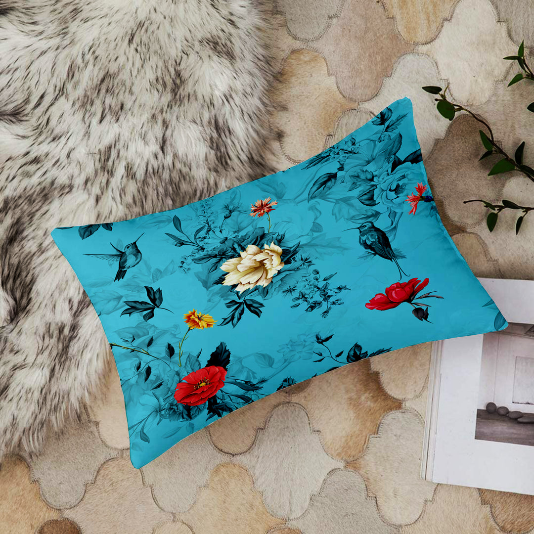 Soft Touch Luxurious Printed Floral Cotton Canvas Rectangular Cushion Cover Set of 2