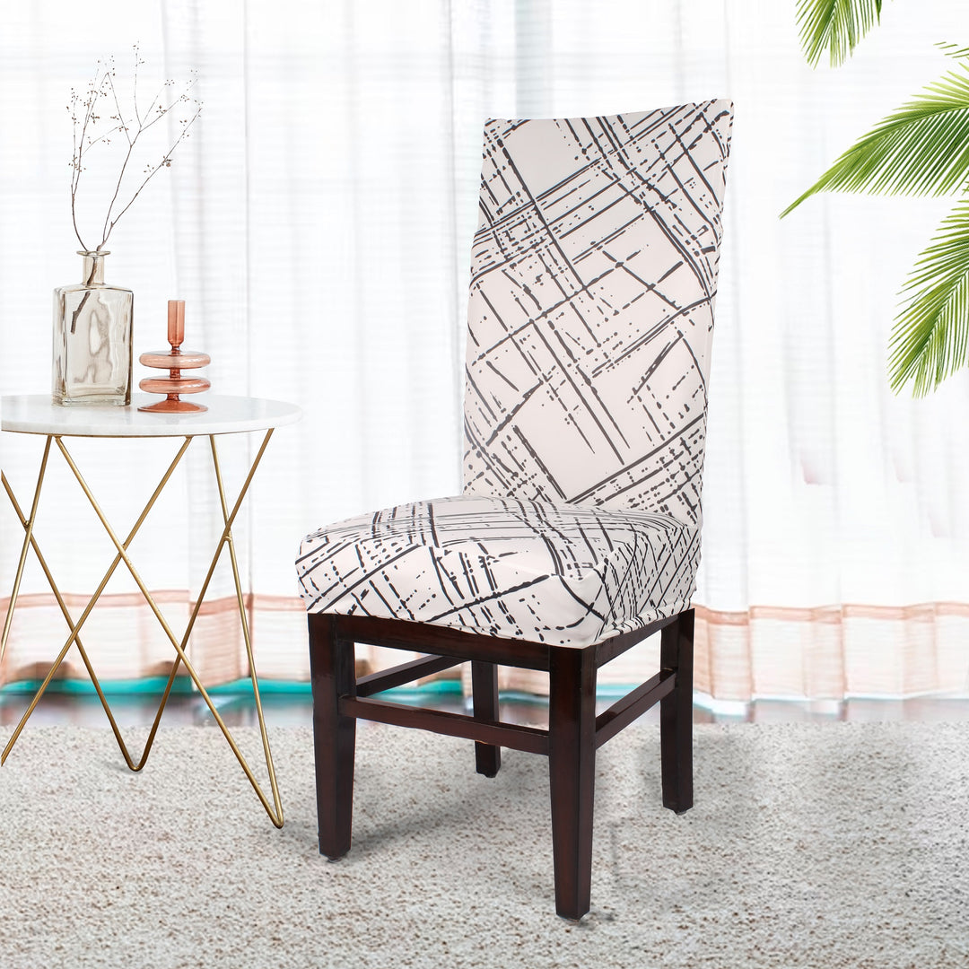 Cross Hatching Stretchable/Spandex Printed  Chair Cover