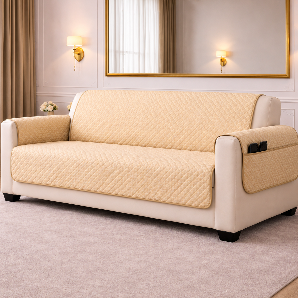 1 Seater (24x60 Inch),Beige