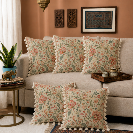 Set of 5 (16 x 16 in),Beige(Roselle)