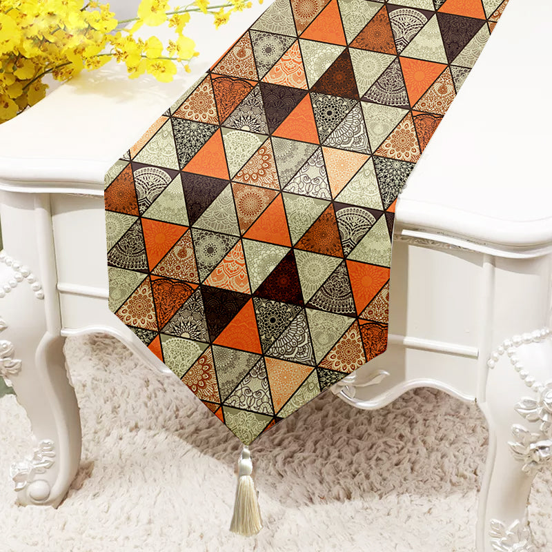 Orange Pyramid Polycotton Table Runner