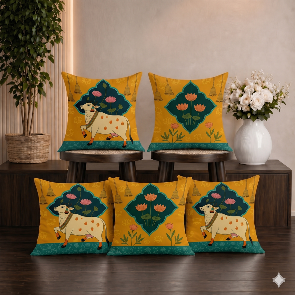 Cowbells Satin Cushion cover
