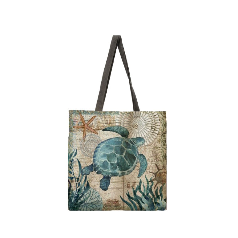 Assorted Color Print Eco-Friendly Fashionistas Sustainable Recycled Fabric Beach Bag with Handle