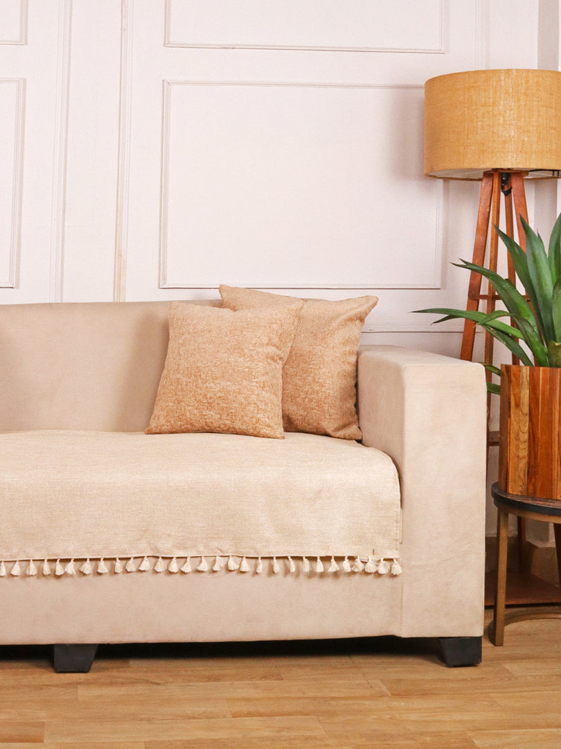 Jute Sofa Seat Cover – Beige, 70x30 Inch