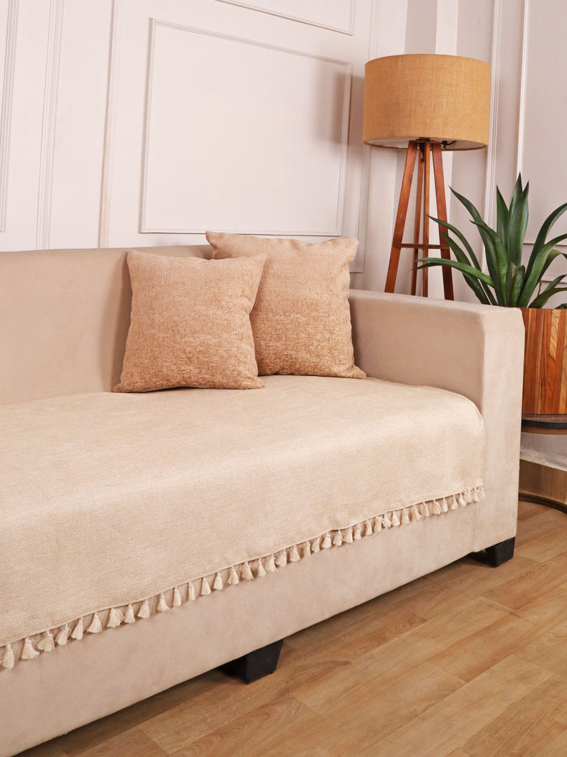 Jute Sofa Seat Cover – Beige, 70x30 Inch