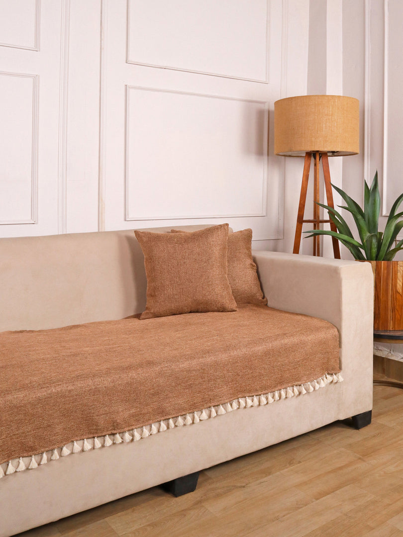 Jute Sofa Seat Cover – Brown, 48x30 Inch