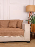 Load image into Gallery viewer, Jute Sofa Seat Cover – Brown, 70x60 Inch
