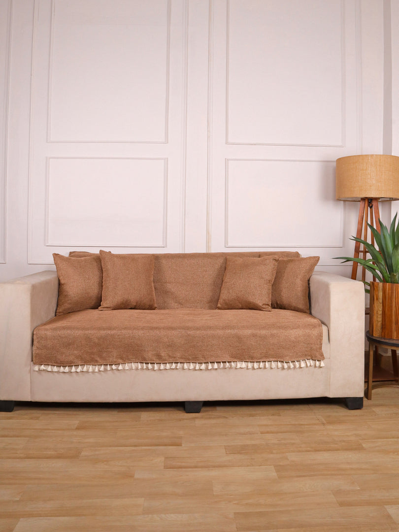 Jute Sofa Seat Cover – Brown, 70x60 Inch
