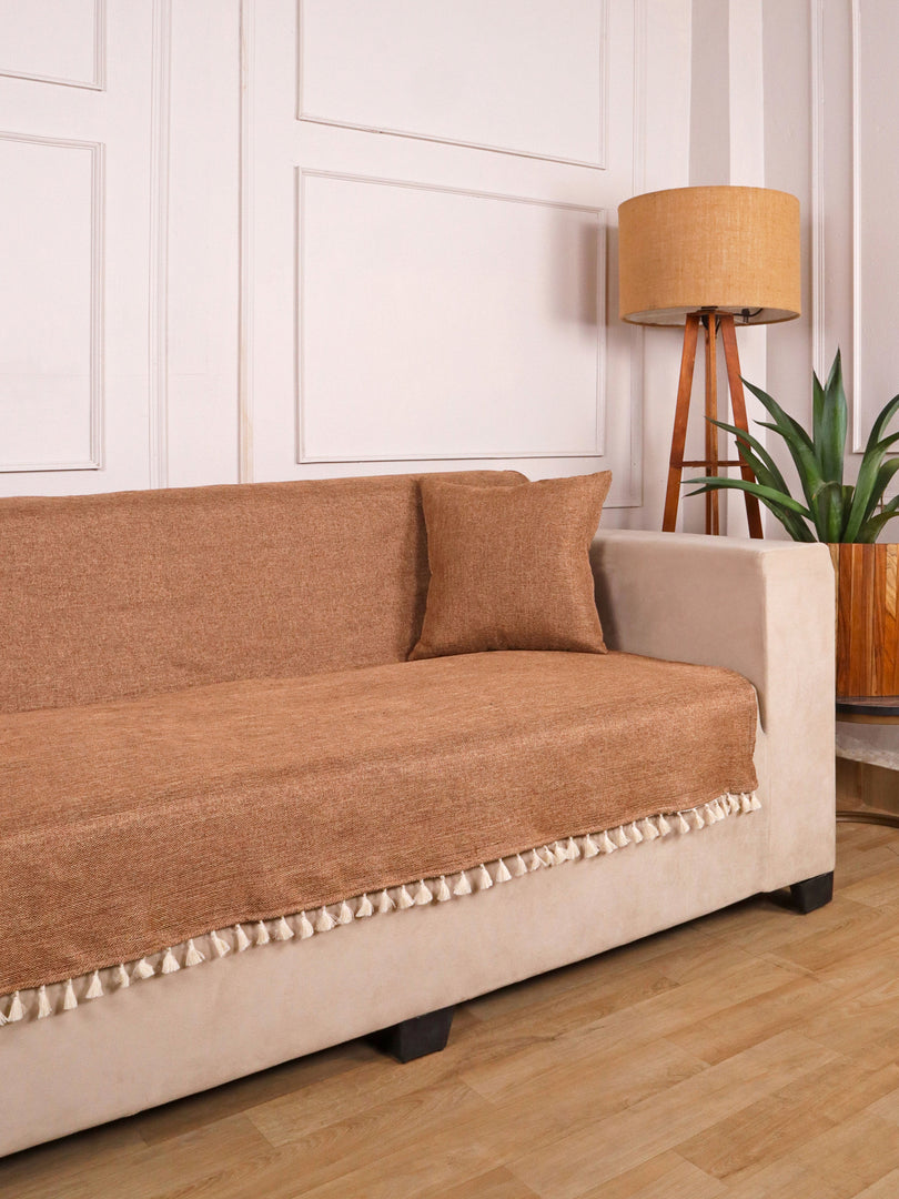 Jute Sofa Seat Cover – Brown, 70x60 Inch