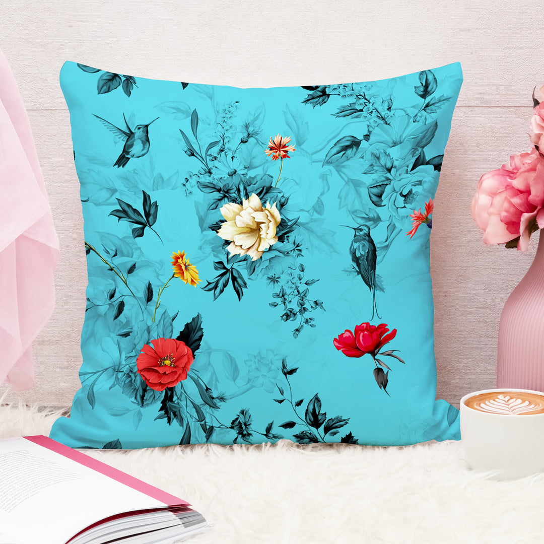 Soft Touch Luxurious Printed Floral Cotton Canvas Cushion Cover Set of 2