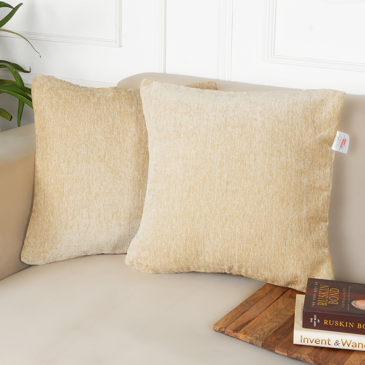 Set of 2 (24x24 inches),Light Beige