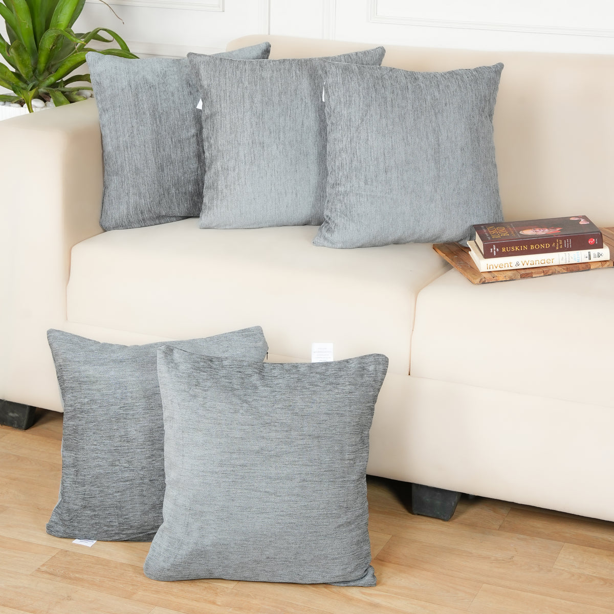 Set of 5 (16x16 inches),Light Grey