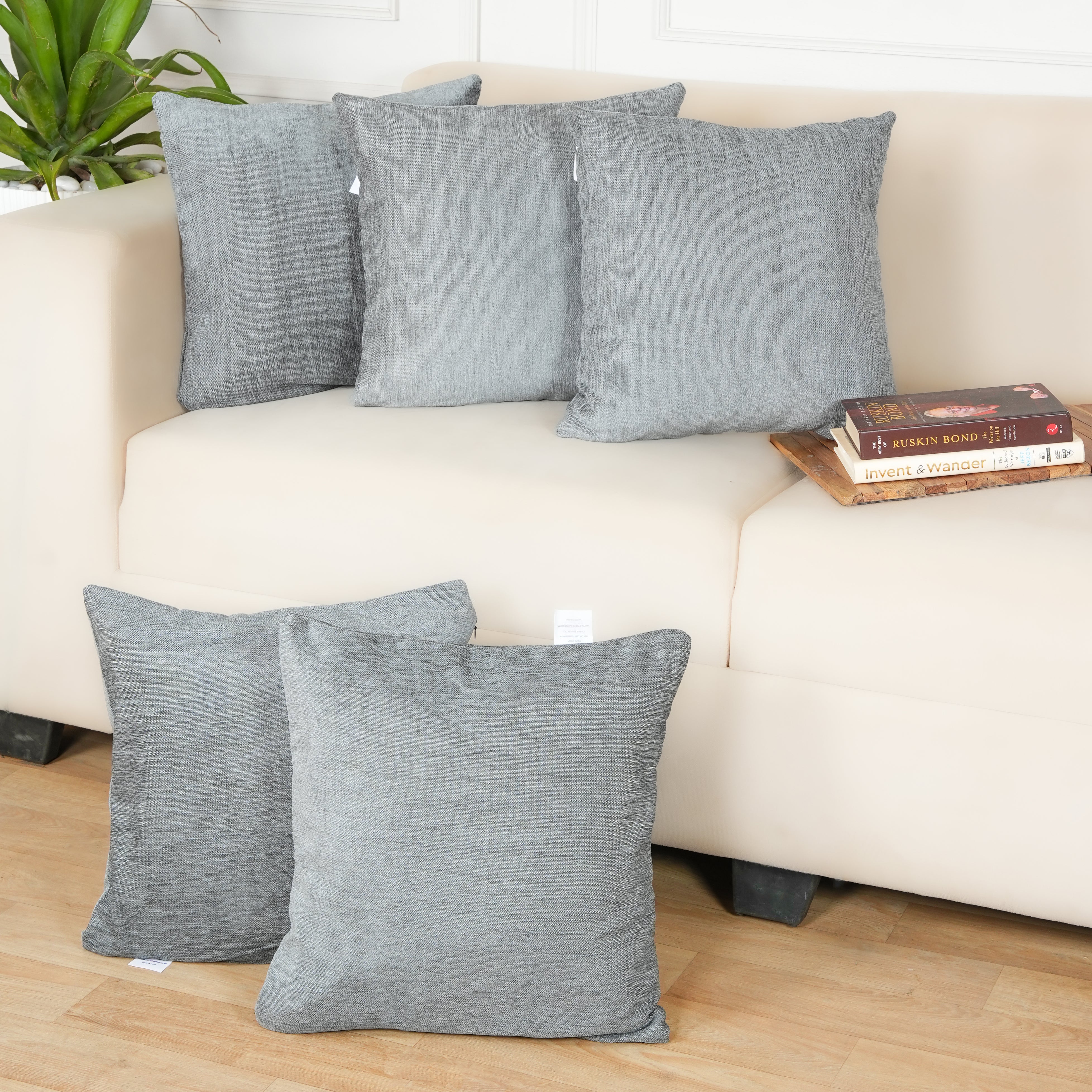 Set of 5 (16x16 inches),Light Grey