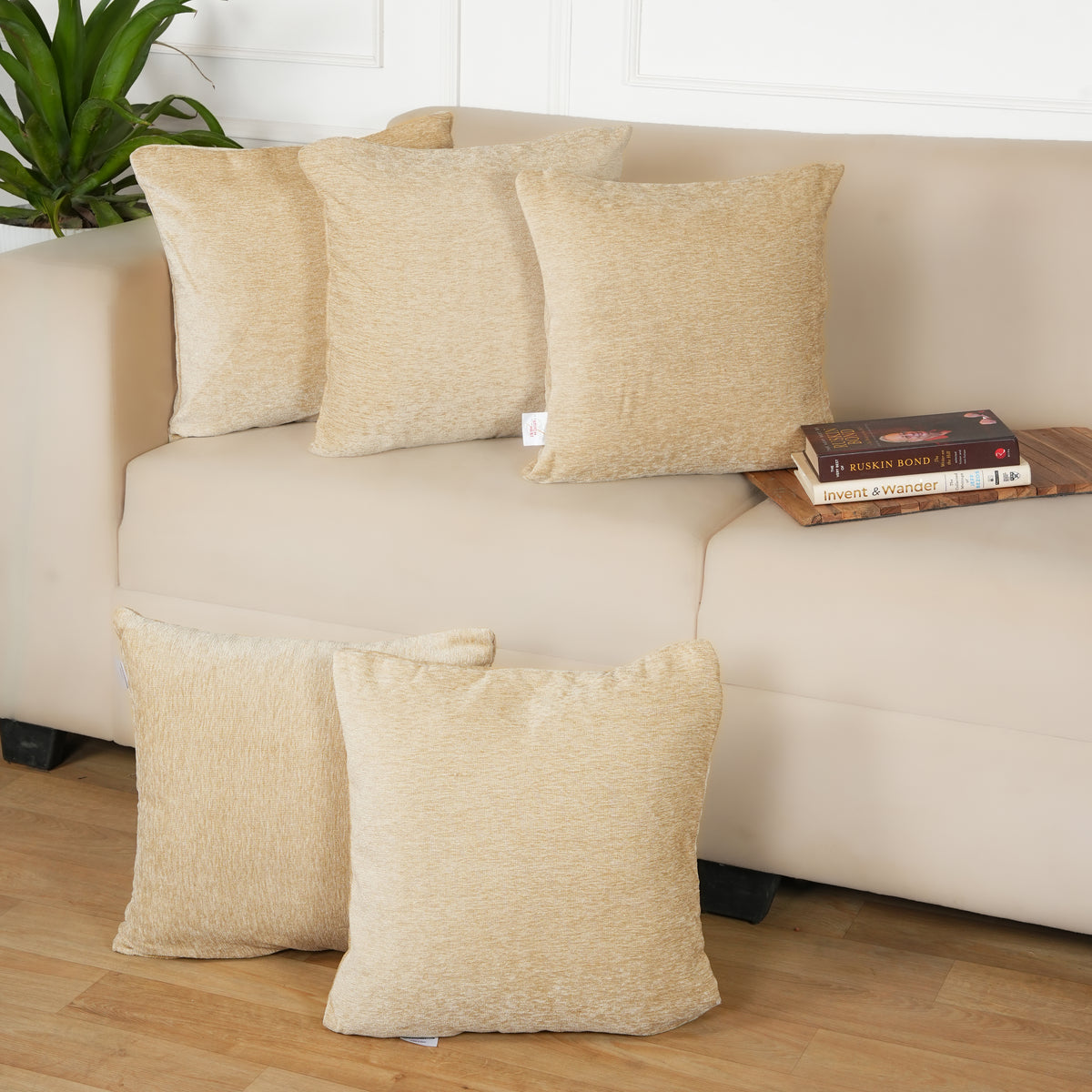 Set of 5 (16x16 inches),Light Beige