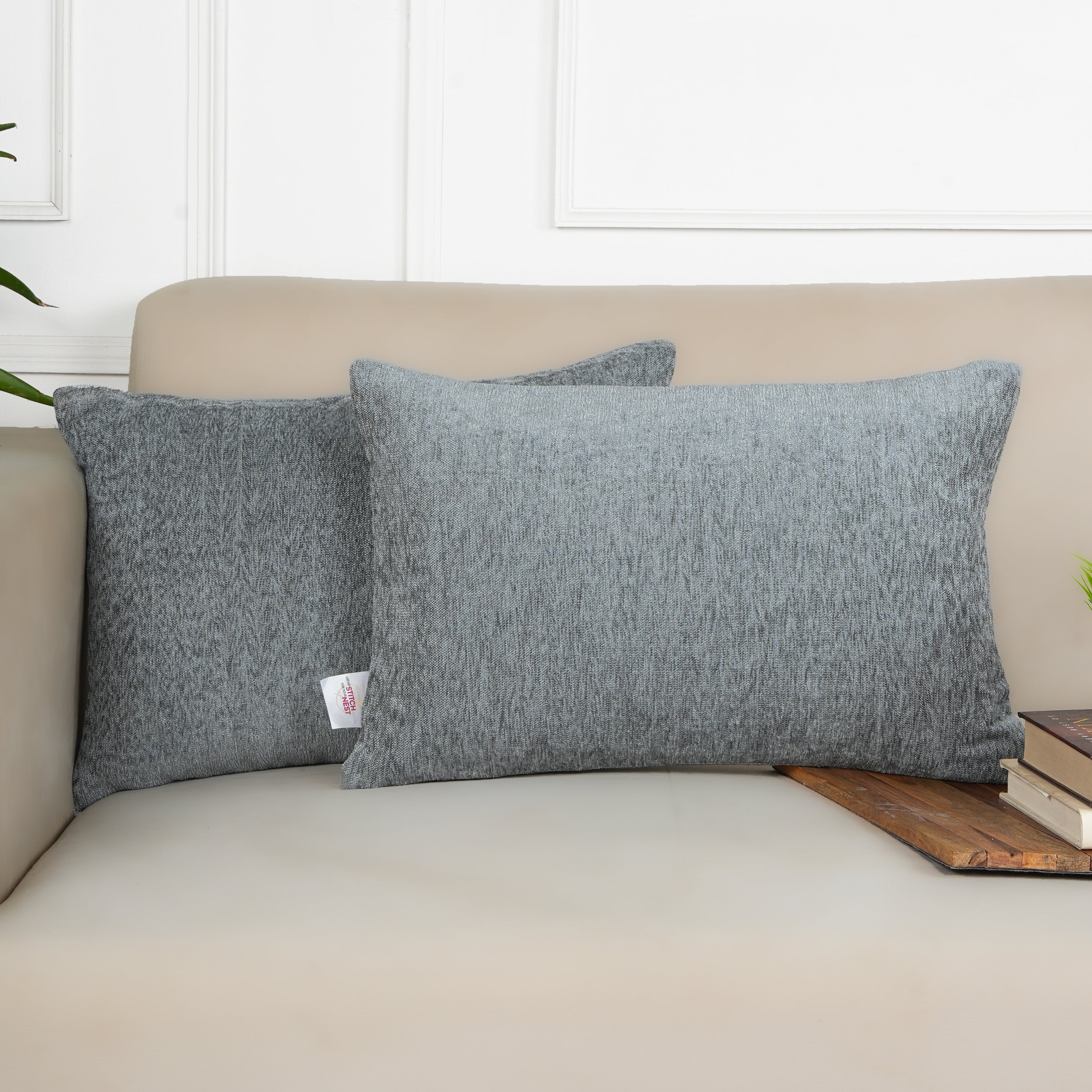 Set of 2 (12x18 inches),Light Grey