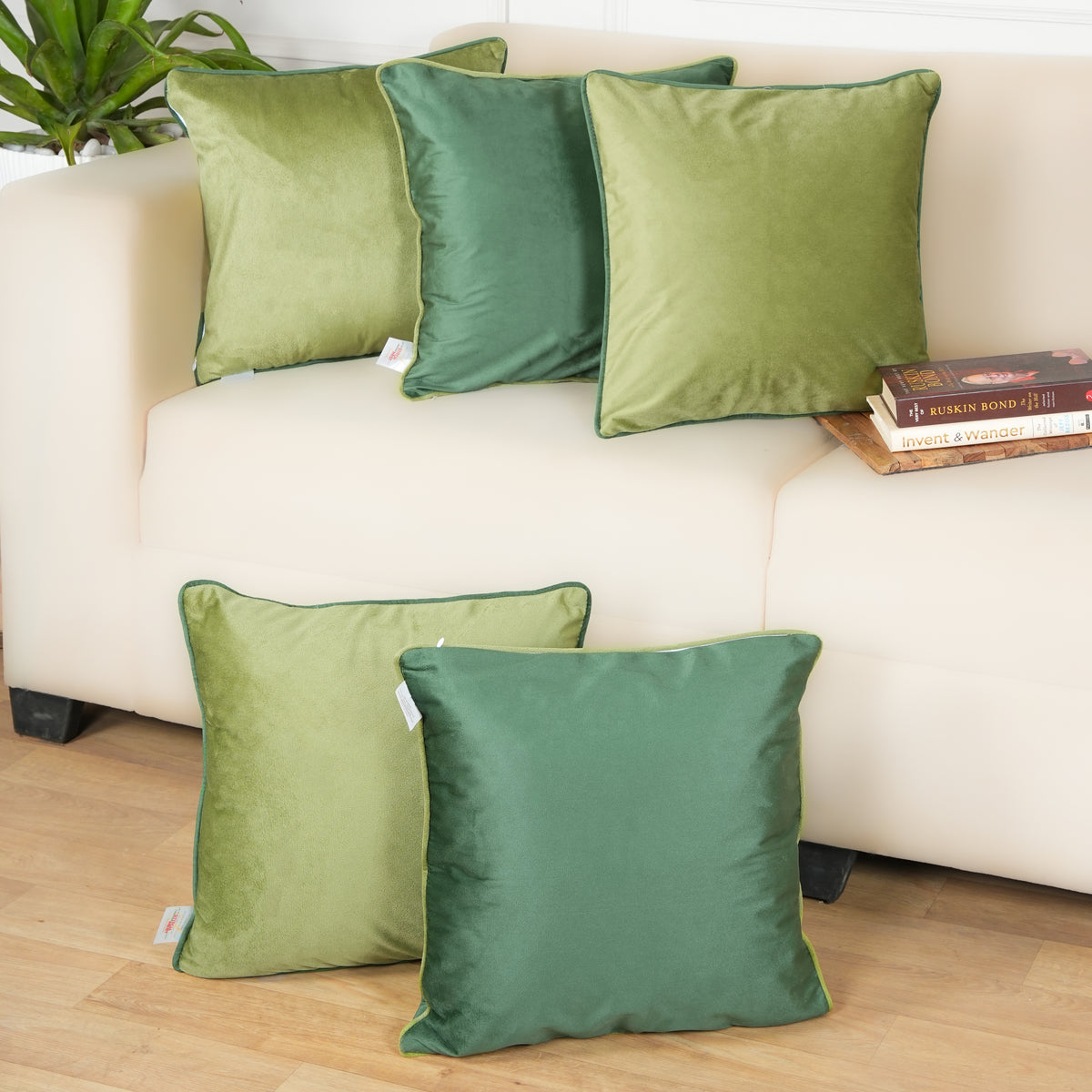Set of 5 (16x16 inches),Green