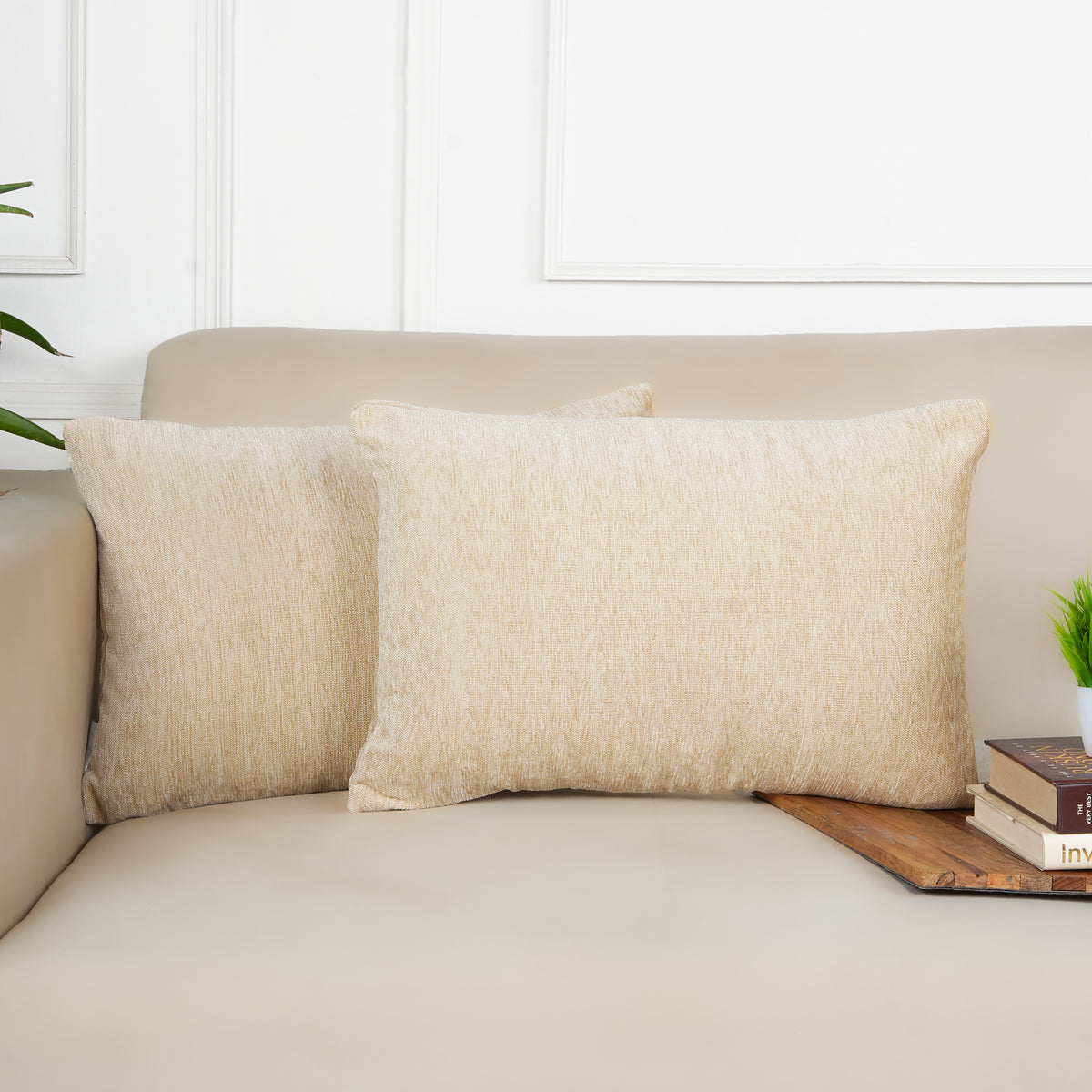 Set of 2 (12x18 inches),Light Beige