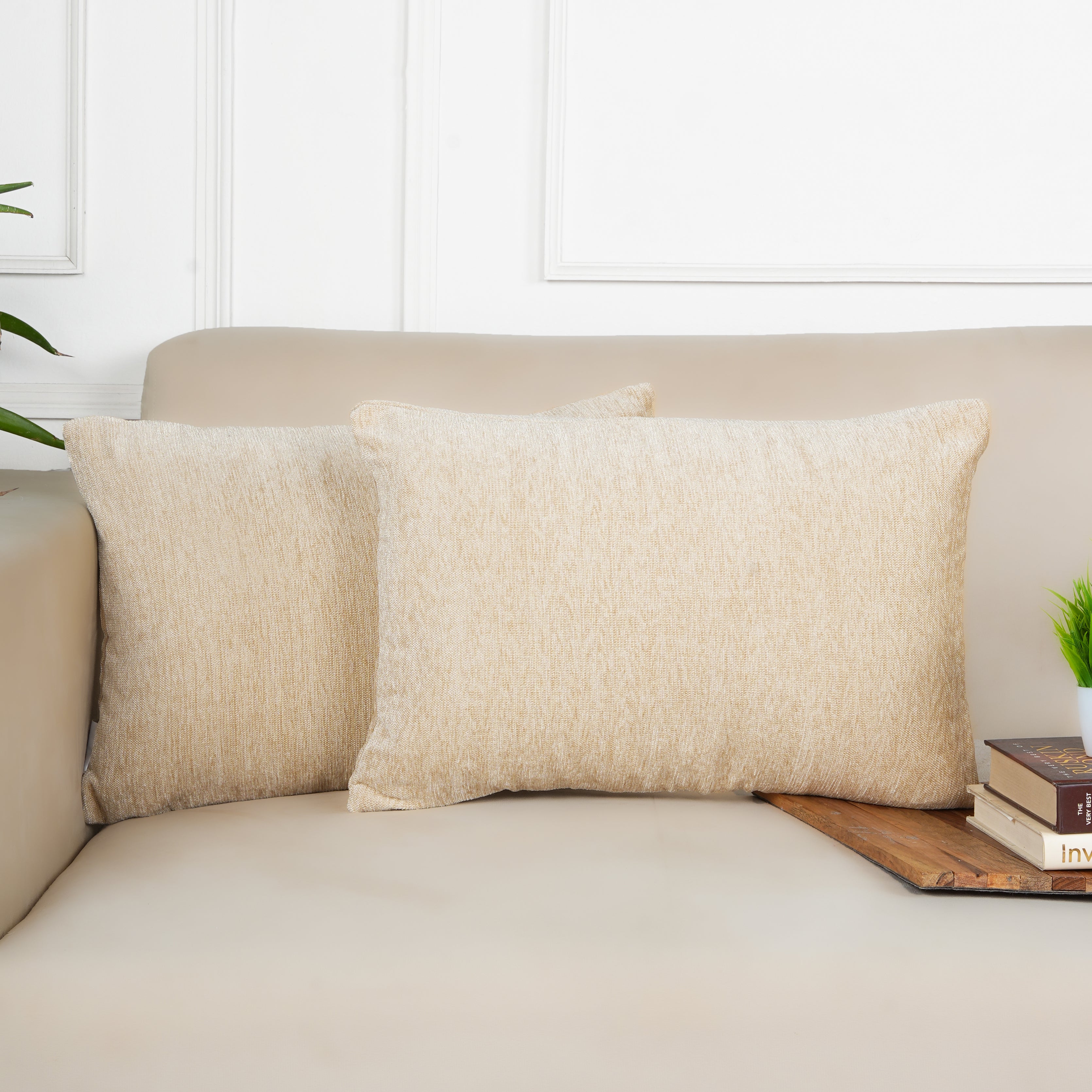 Set of 2 (12x18 inches),Light Beige