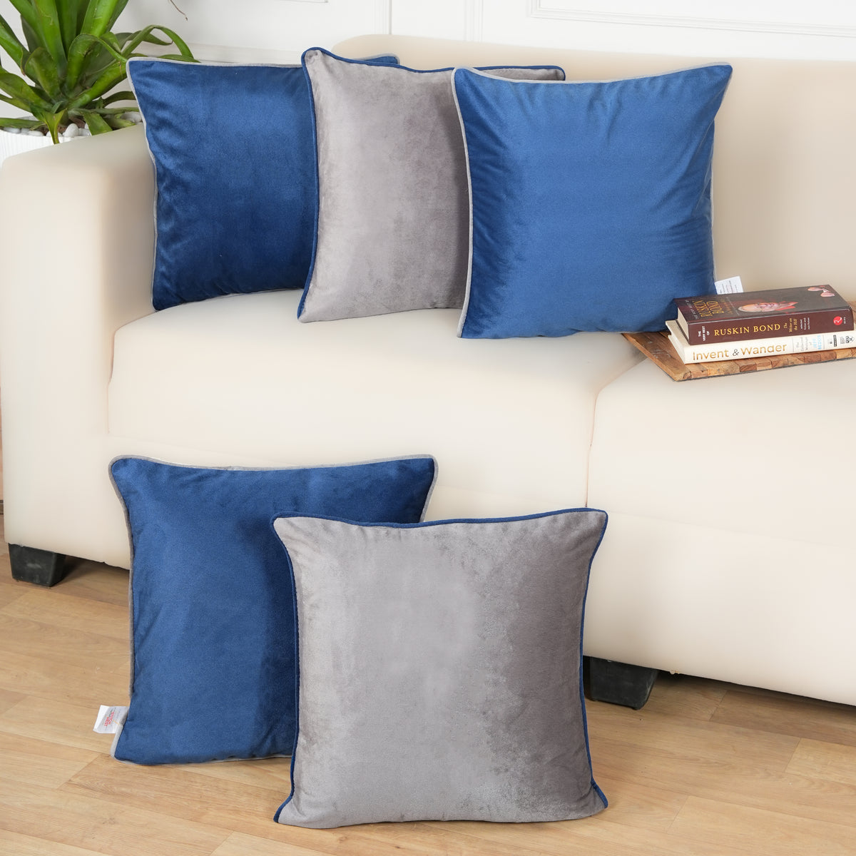 Set of 5 (16x16 inches),Blue