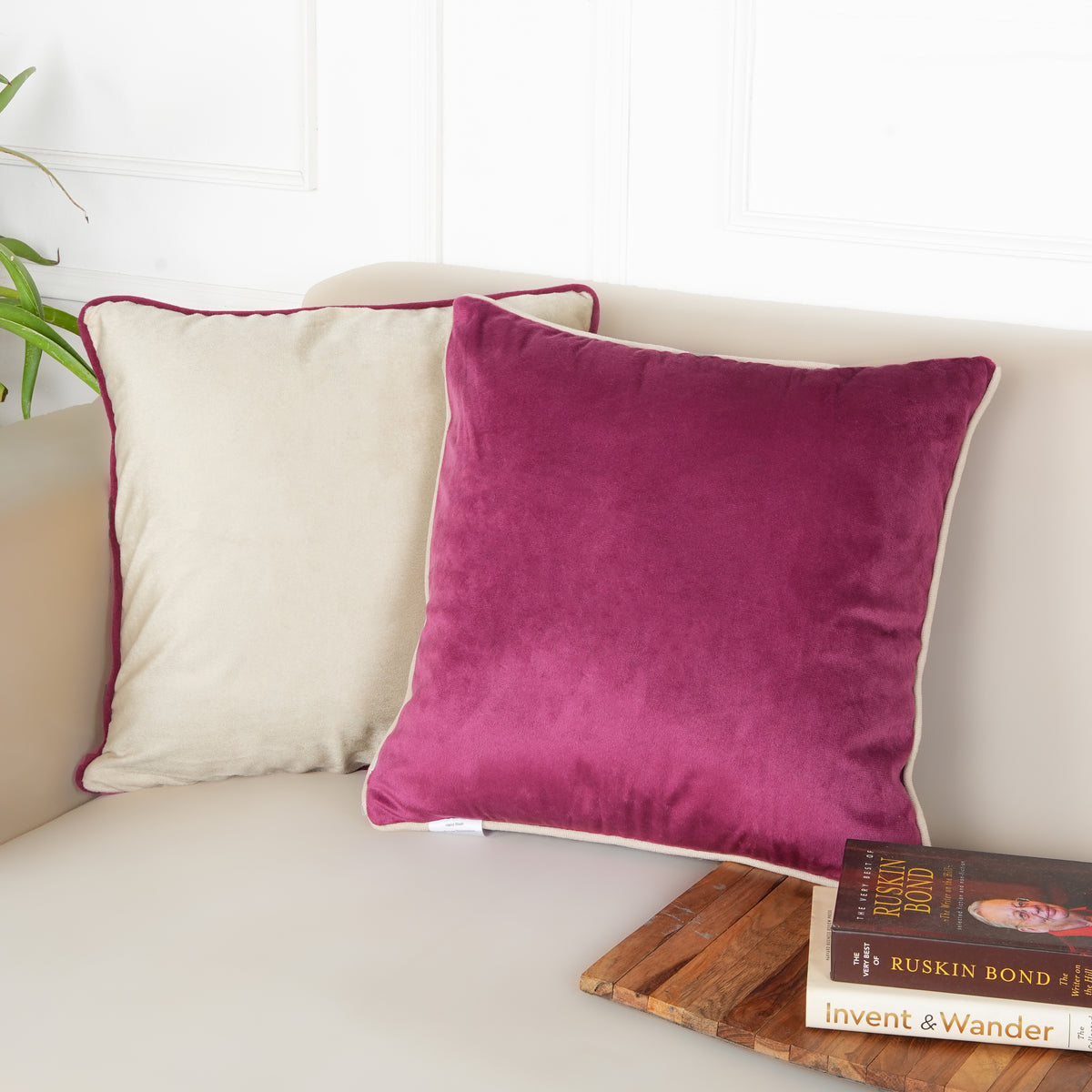 Set of 2 (24x24 inches),Maroon