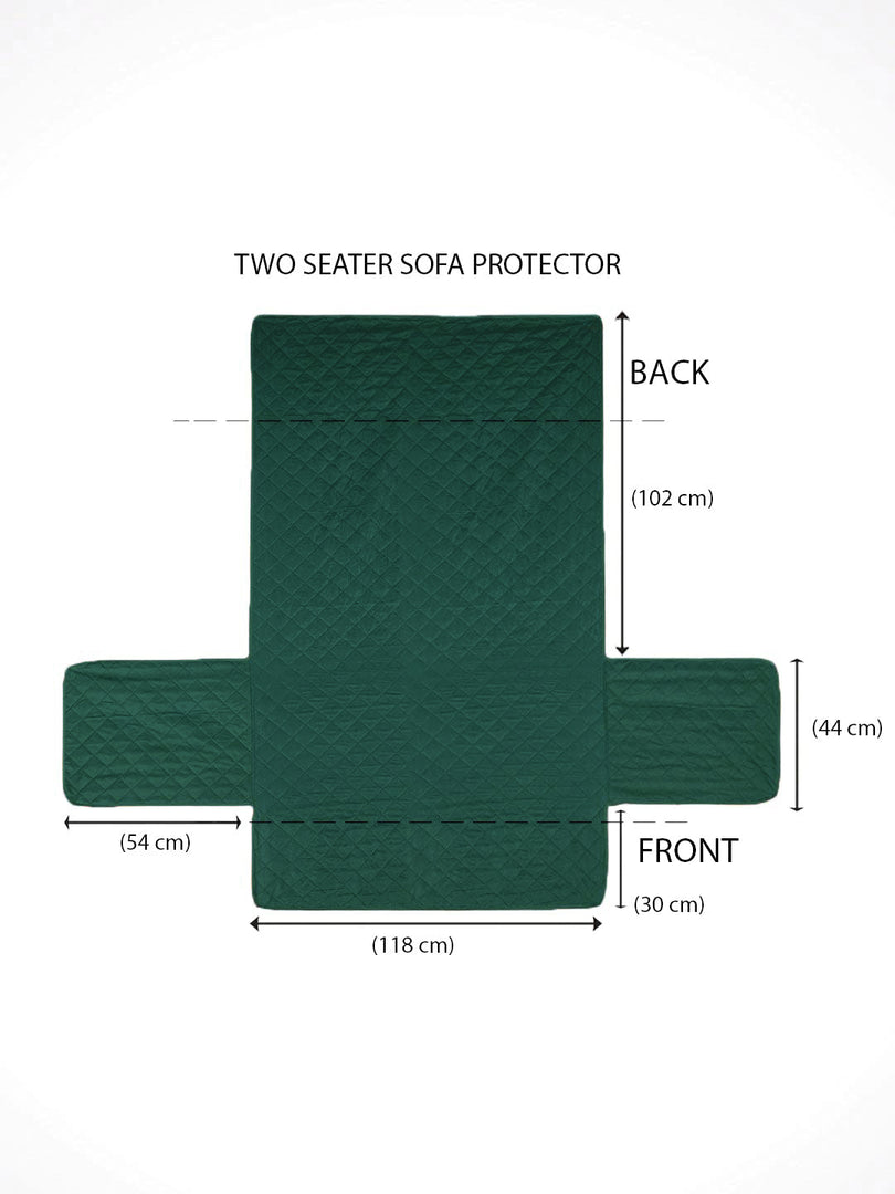 Quilted Velvet Sofa Cover Protector,Green