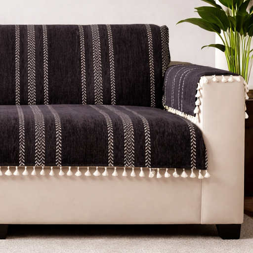 2 Seater Full (48x60 Inch),Black (Stripe)