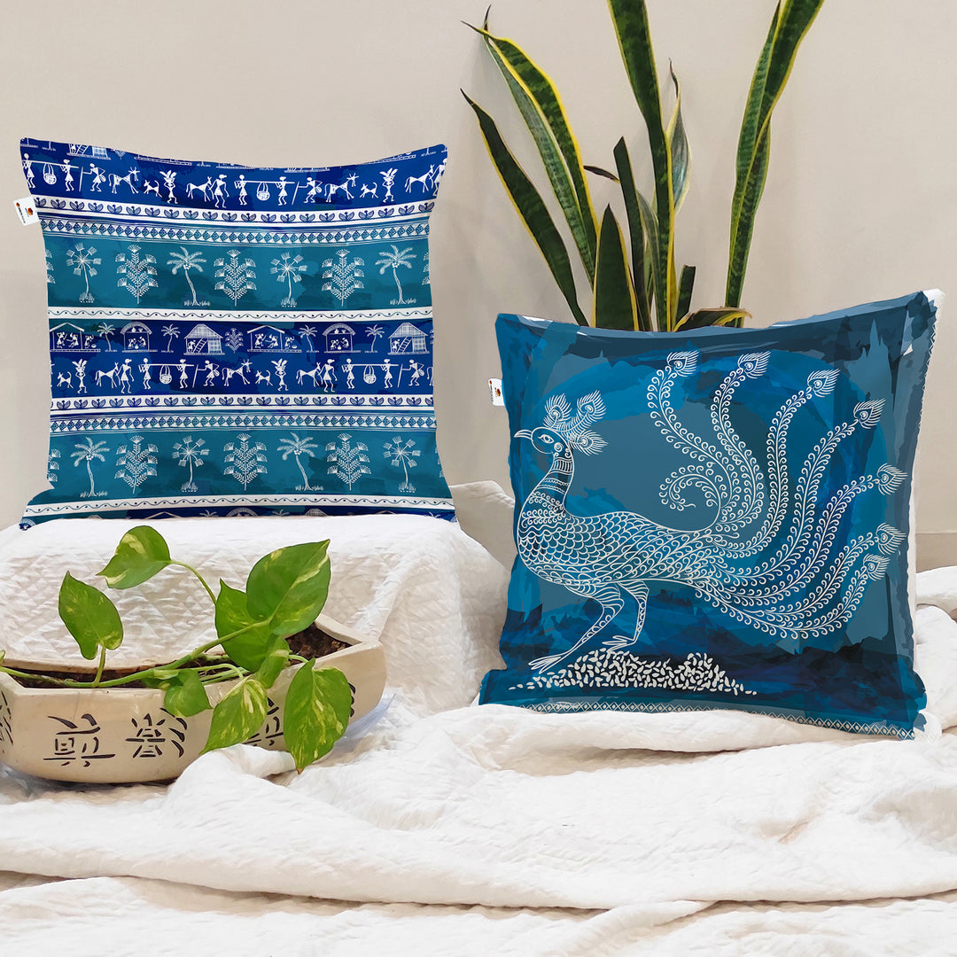 Soft Touch Luxurious Printed Cotton Canvas Cushion Cover Set of 2