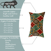 Soft Touch Luxurious Ethnic Printed Cotton Canvas Rectangular Cushion Cover Set of 2
