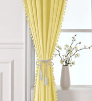 Smooth Textured Velvet Curtains, Premium & Elegant Door Curtains with Tieback and Eyelets (Beige)
