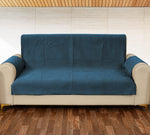 Load image into Gallery viewer, Quilted Velvet Sofa Cover Protector, Blue