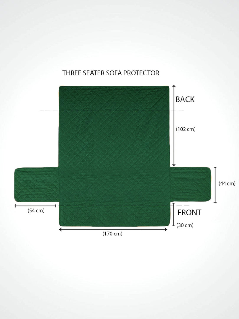 Quilted Velvet Sofa Cover Protector, Green