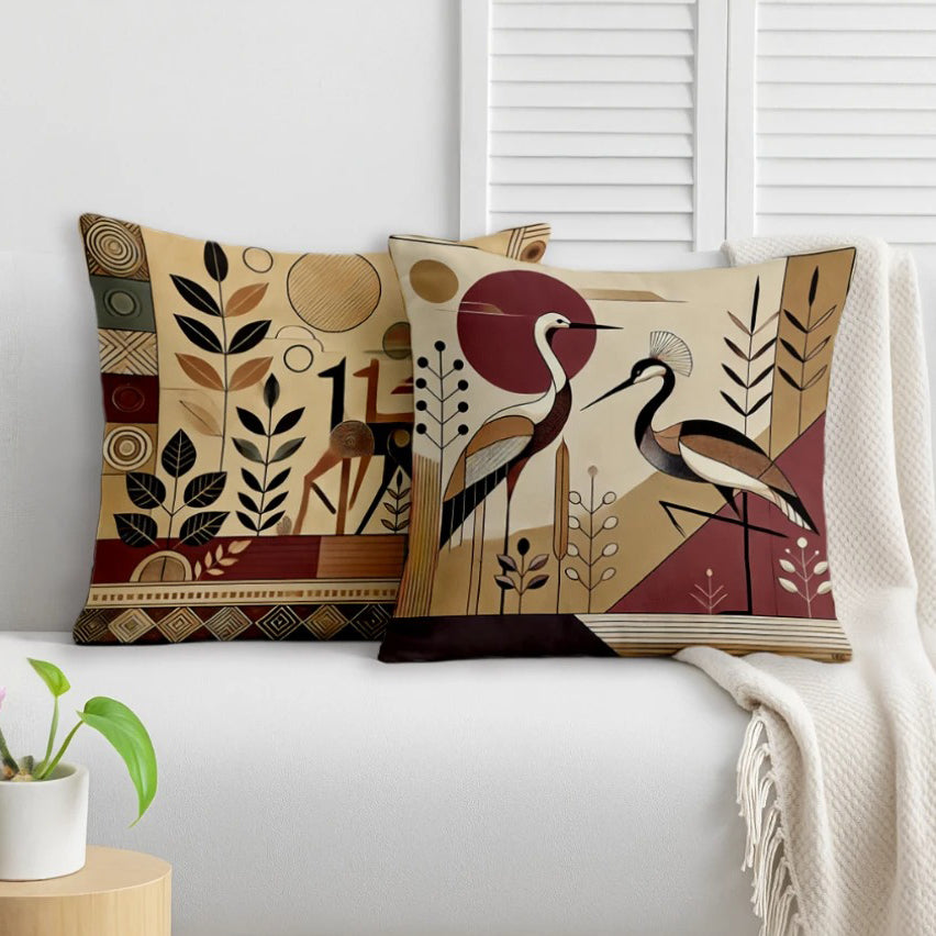 Satin Ethnic Suntrail Cushion Covers, Living Room & Festive Decor - Set of 2 and 5