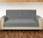 Load image into Gallery viewer, Quilted Velvet Sofa Cover Protector, Grey
