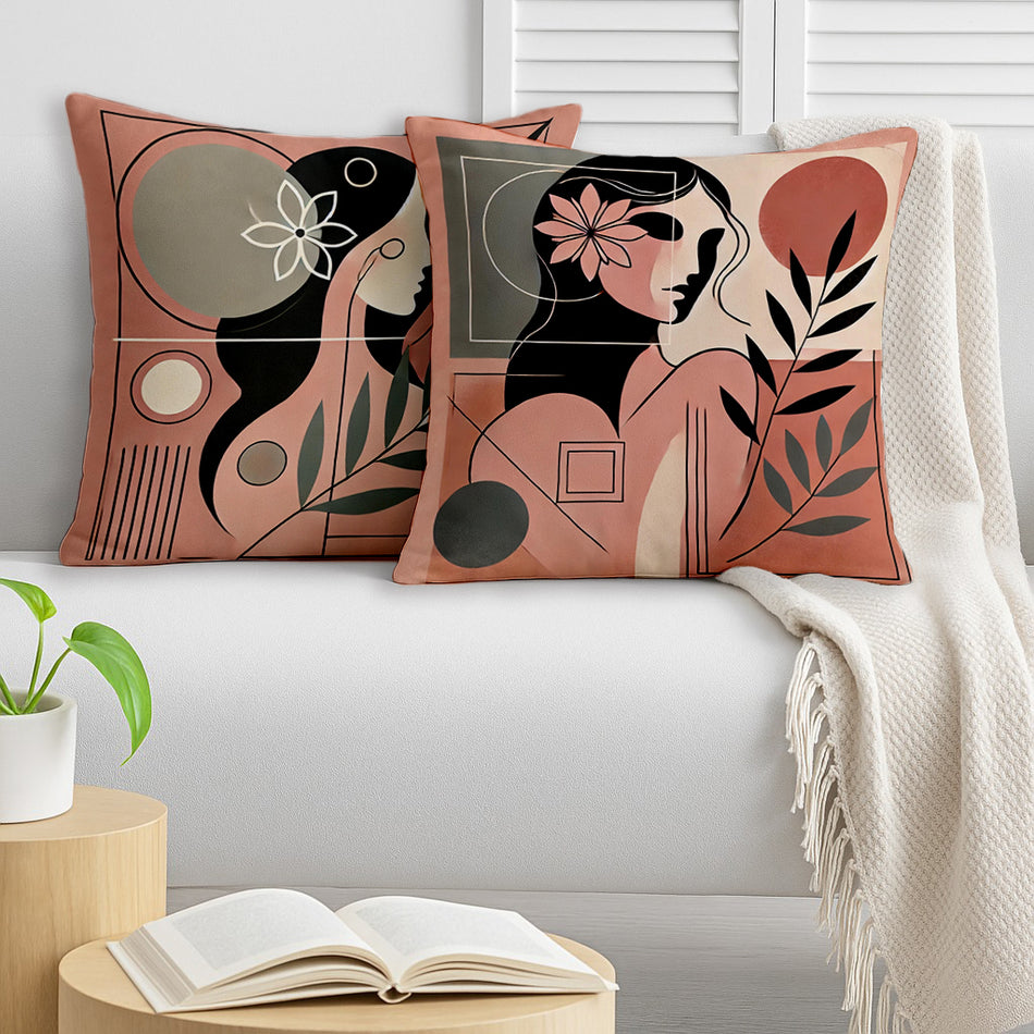 Satin Ethnic Leaflight Cushion Covers, Living Room & Festive Decor - Set of 2 and 5