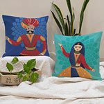 Load image into Gallery viewer, Soft Touch Luxurious Traditional Printed Cotton Canvas Cushion Cover Set of 2
