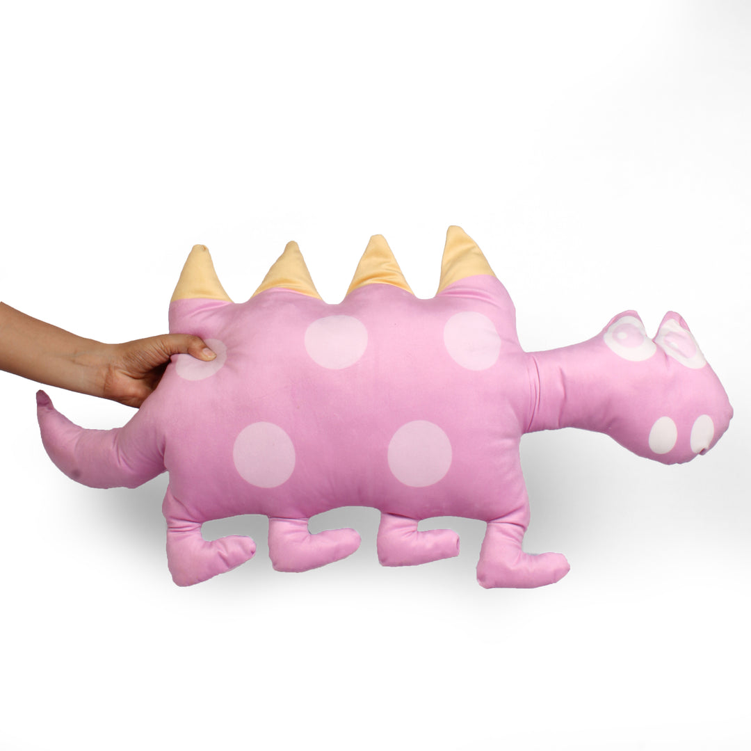 Addorable Cuddly and Perfect Plush Cute Shaped Cushion for all ages - Dino Pink