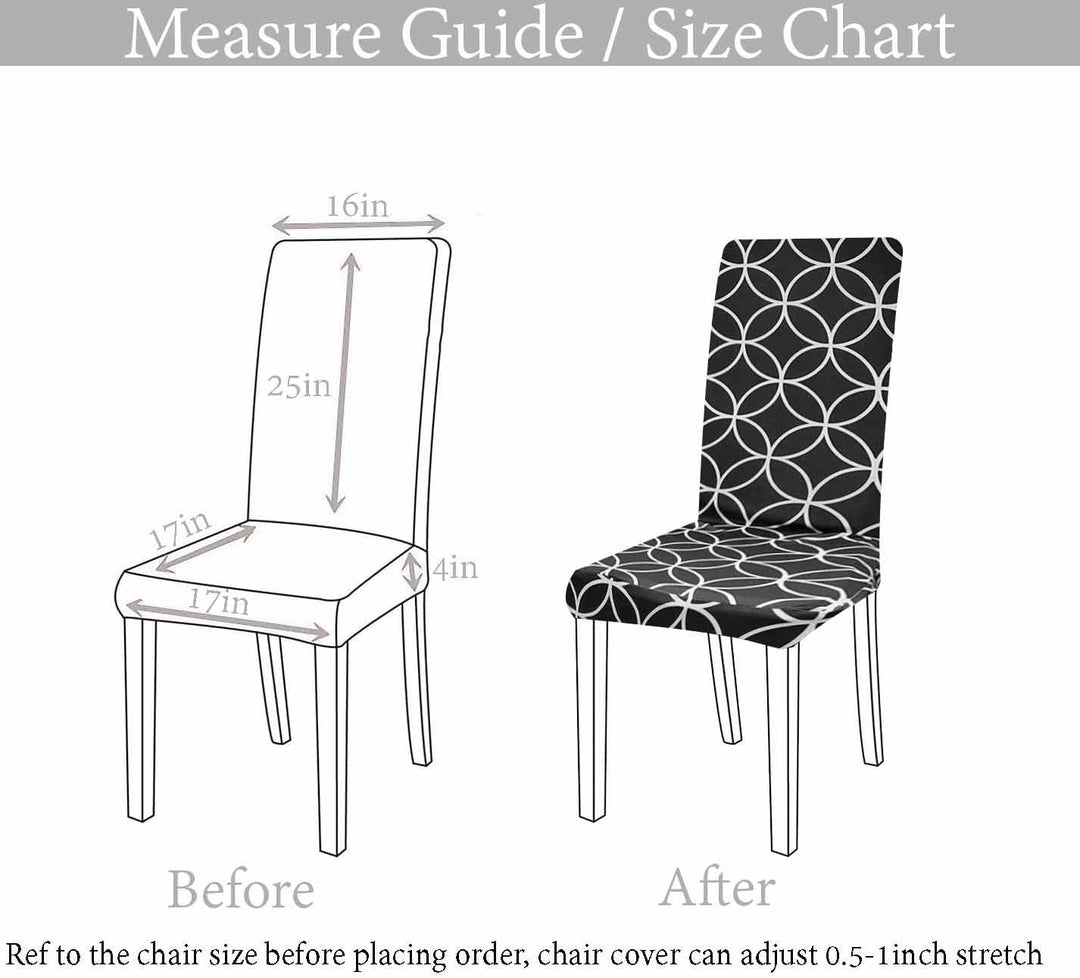 Leafy Stripes Stretchable/Spandex Printed  Chair Cover