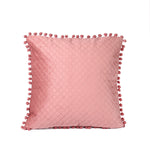 Load image into Gallery viewer, Both Side with PomPom Quilted Velvet Cushion Cover (Set of 5), Peach
