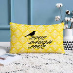 Load image into Gallery viewer, Yellow Bird Floral Printed Canvas Cotton Rectangular Cushion Covers, Set of 2