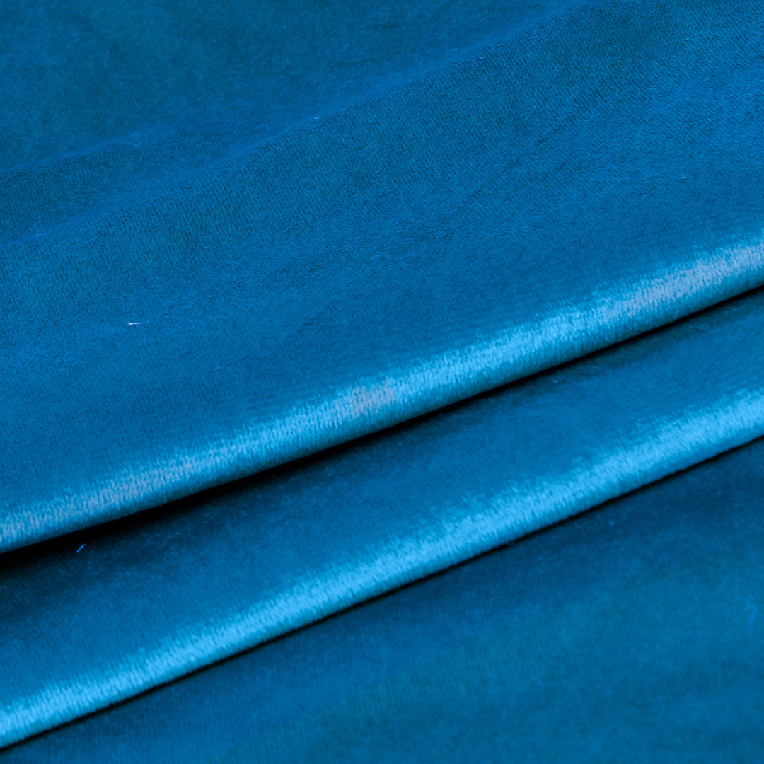 Velvet Cushion Covers Adorned With Pom Poms Set of 5, Blue